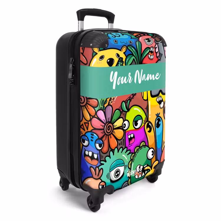 Kleurrijke Monsterparade NBS - Handbagage koffer - Kinderen Unisex middel -productfoto_3d