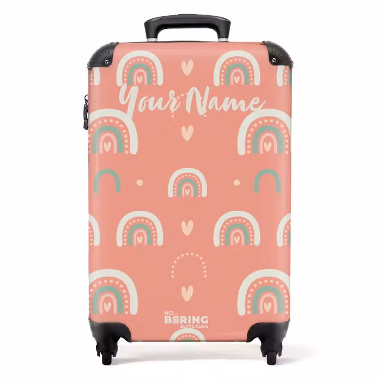 Koraal kleurenbogen NBS - Handbagage koffer - Kinderen Unisex middel -productfoto_recht