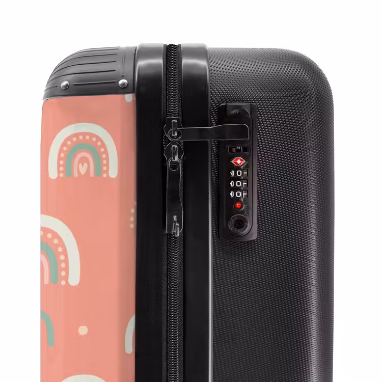 Koraal kleurenbogen NBS - Handbagage koffer - Kinderen Unisex middel -slot