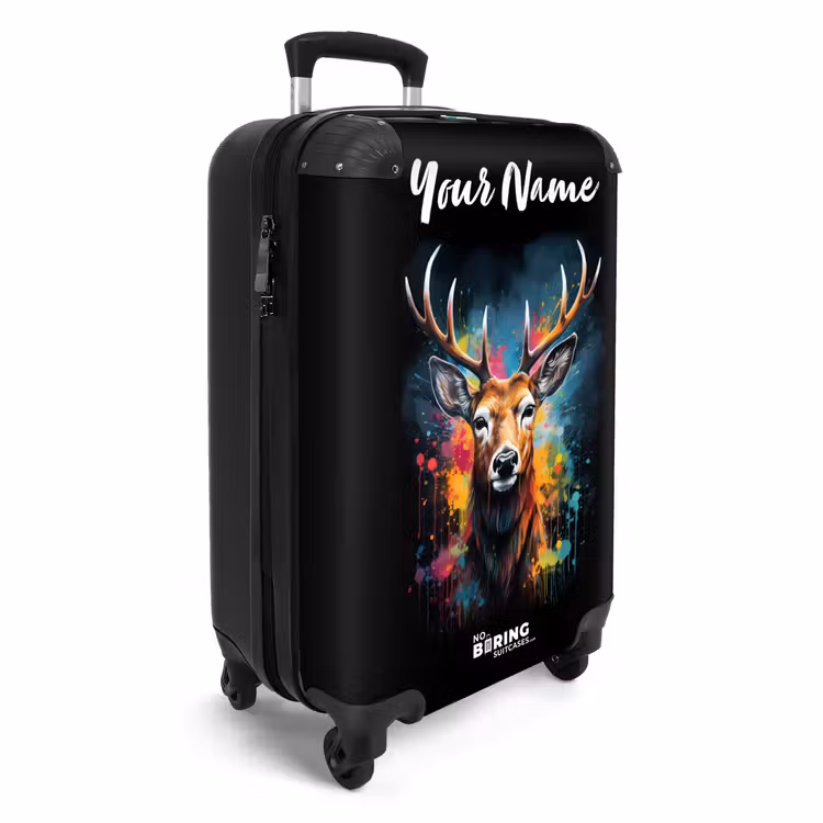 Hert met Gewei Tussen Graffiti Spray NBS - Handbagage koffer - Kinderen Unisex middel -productfoto_3d