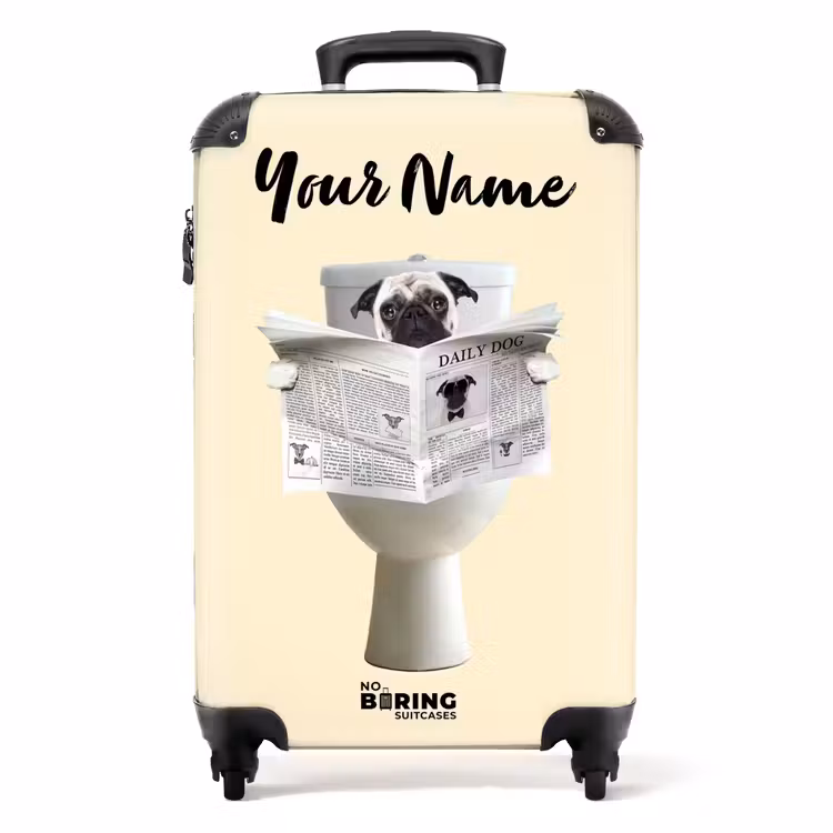 Hondje Leest de Krant NBS - Handbagage koffer - Kinderen Unisex middel -productfoto_recht