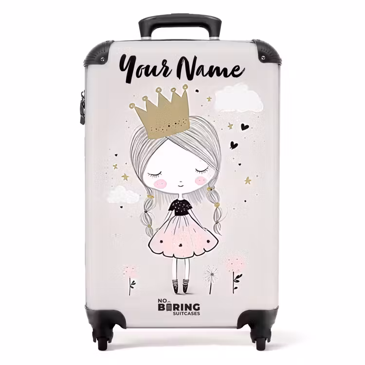 Dromerige prinses met gevlochten haar NBS - Handbagage koffer - Kinderen Unisex middel -productfoto_recht