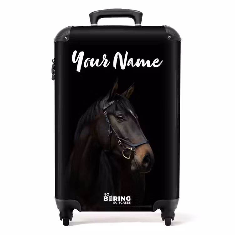 Elegant zwart paard NBS - Handbagage koffer - Kinderen Unisex middel -productfoto_recht