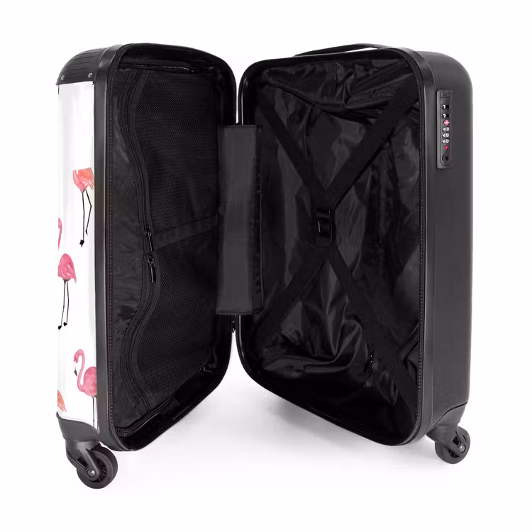 Flamingo feestje NBS - Handbagage koffer - Kinderen Unisex middel -binnenkant