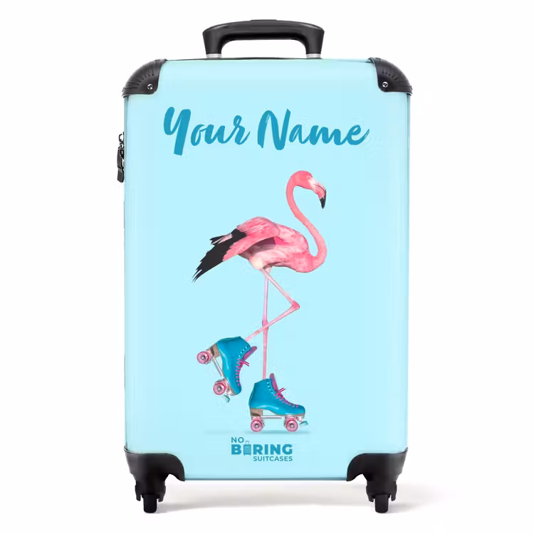 Flitsende flamingo NBS - Handbagage koffer - Kinderen Unisex middel -productfoto_recht