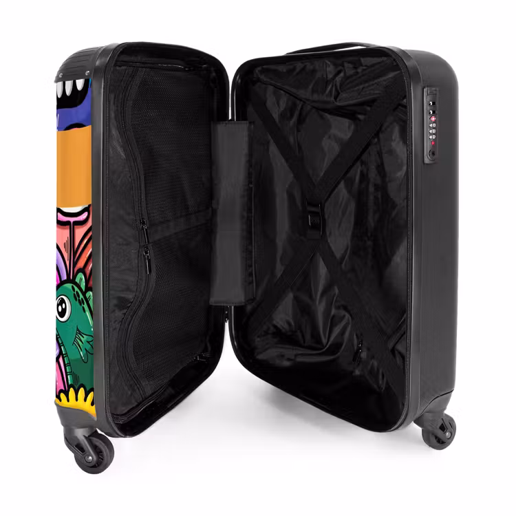 Grappige Monsterbende NBS - Handbagage koffer - Kinderen Unisex middel -binnenkant