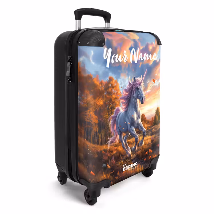 Galopperende Eenhoorn in Herfstwereld NBS - Handbagage koffer - Kinderen Unisex middel -productfoto_3d