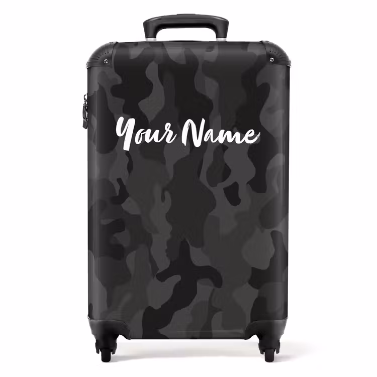 Groene camouflage print NBS - Handbagage koffer - Kinderen Unisex middel -productfoto_recht