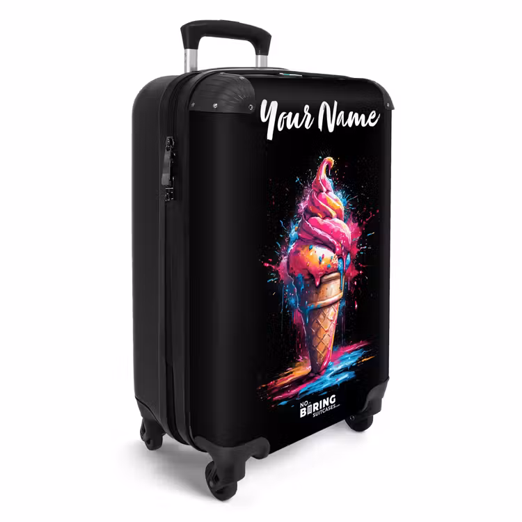 Ijshoorntje met Blauwe en Roze Verf NBS - Handbagage koffer - Kinderen Unisex middel -productfoto_3d