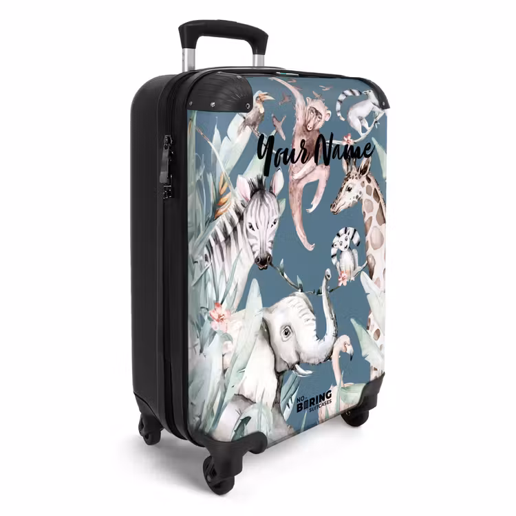 Jungle Dierenfeest NBS - Handbagage koffer - Kinderen Unisex middel -productfoto_3d