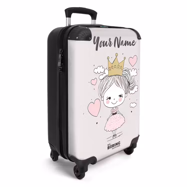 Kleine prinses met hartjes NBS - Handbagage koffer - Kinderen Unisex middel -productfoto_3d