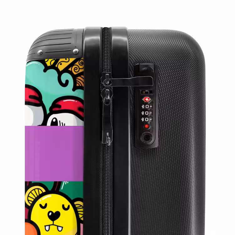 Vrolijke Monsterchaos NBS - Handbagage koffer - Kinderen Unisex middel -slot