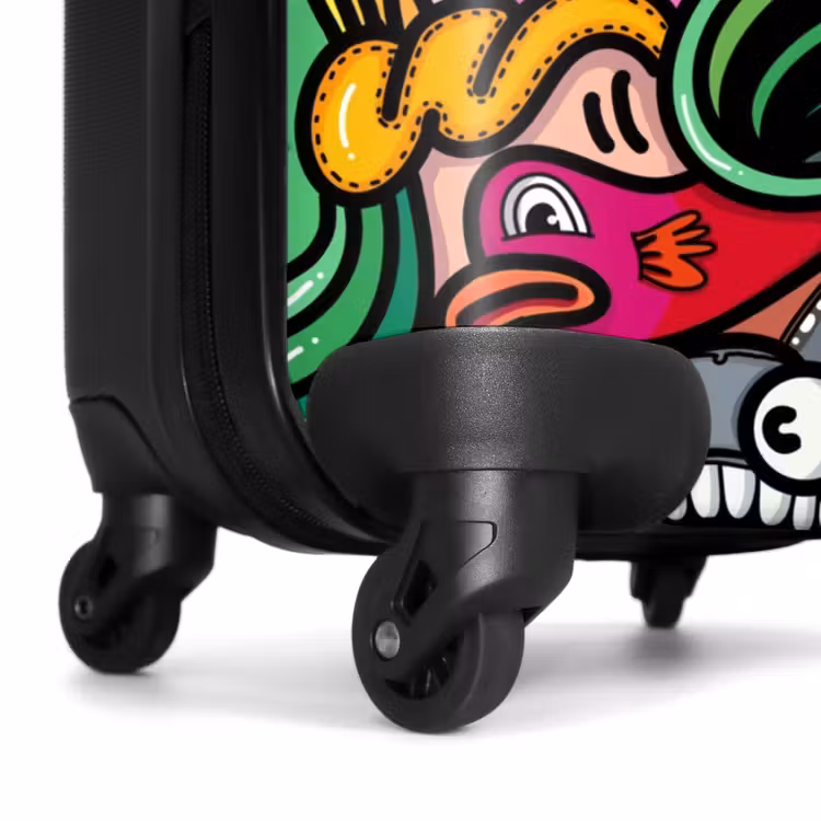 Vrolijke Monsterchaos NBS - Handbagage koffer - Kinderen Unisex middel -wiel