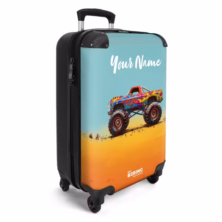 Monstertruck met Graffiti Print in het Zand NBS - Handbagage koffer - Kinderen Unisex middel -productfoto_3d