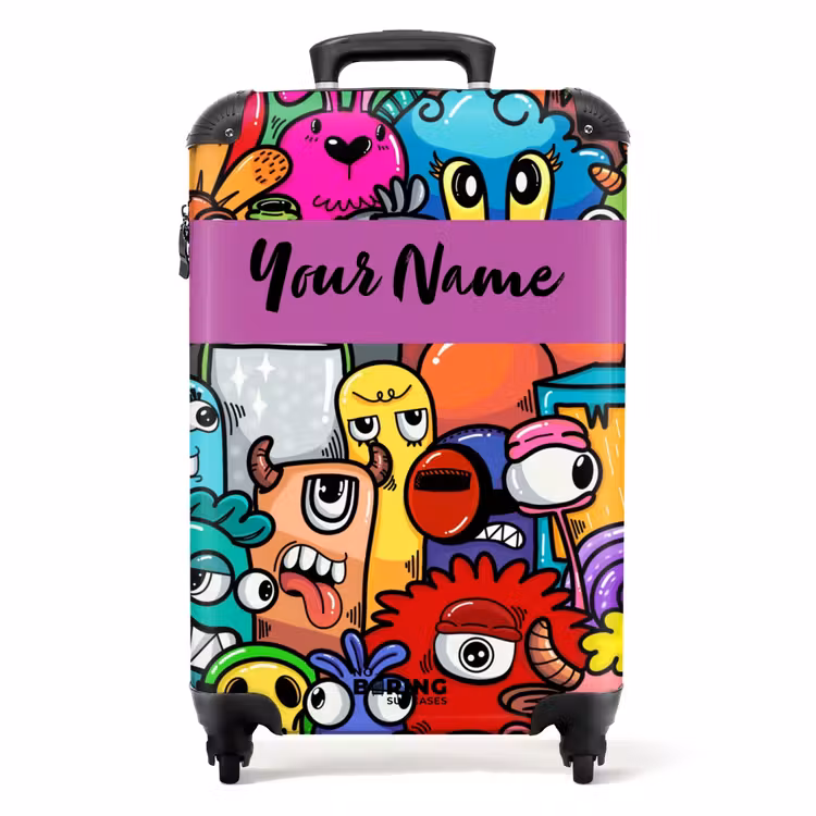 Monster met 1 Oog NBS - Handbagage koffer - Kinderen Unisex middel -productfoto_recht