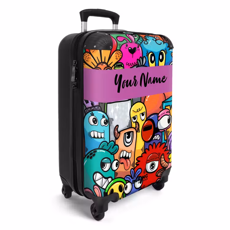 Monster met 1 Oog NBS - Handbagage koffer - Kinderen Unisex middel -productfoto_3d