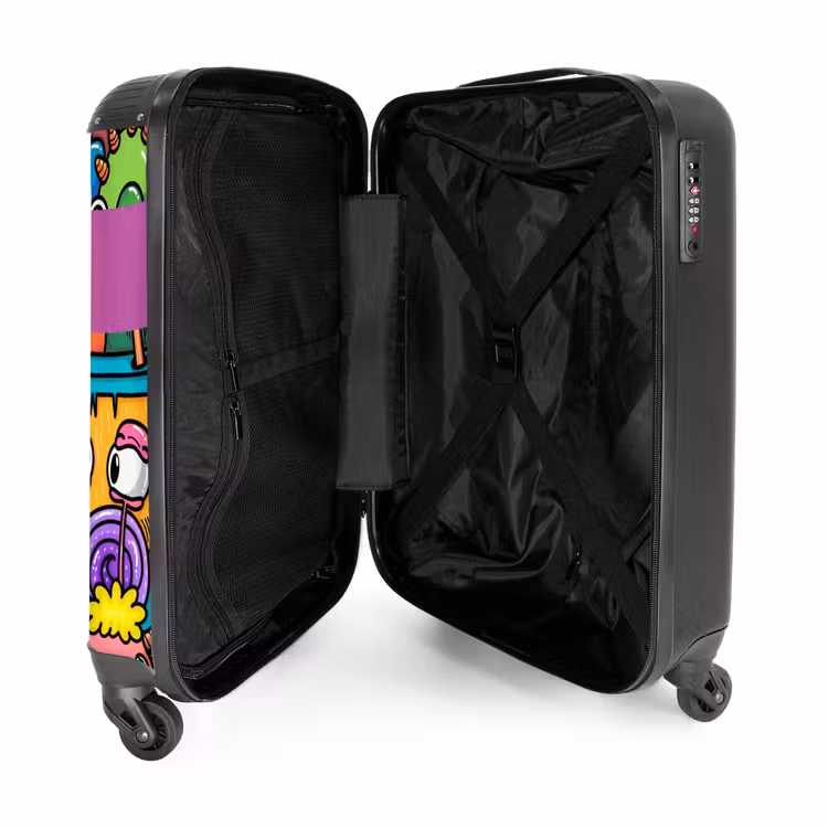 Monster met 1 Oog NBS - Handbagage koffer - Kinderen Unisex middel -binnenkant