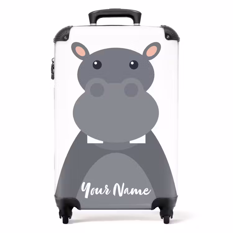 Nino nijlpaard NBS - Handbagage koffer - Kinderen Unisex middel -productfoto_recht