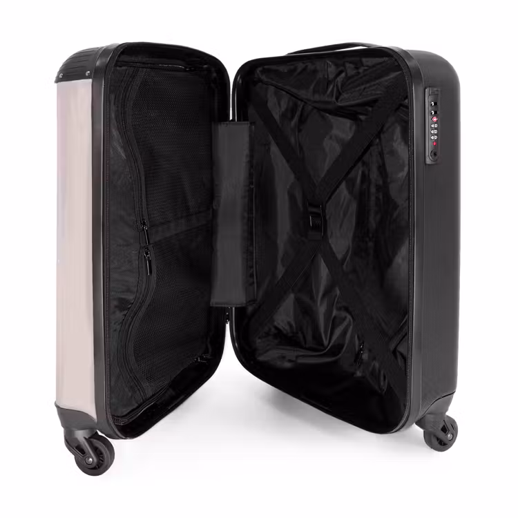 Prinses op gekleurde achtergrond met hartjes NBS - Handbagage koffer - Kinderen Unisex middel -binnenkant