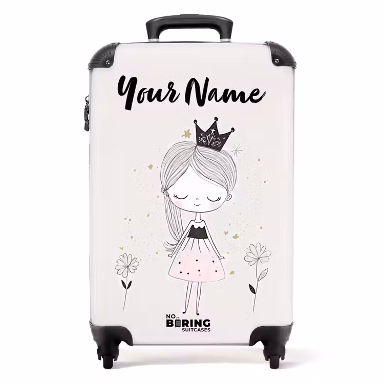 Prinses met zwart jurkje NBS - Handbagage koffer - Kinderen Unisex middel -productfoto_recht