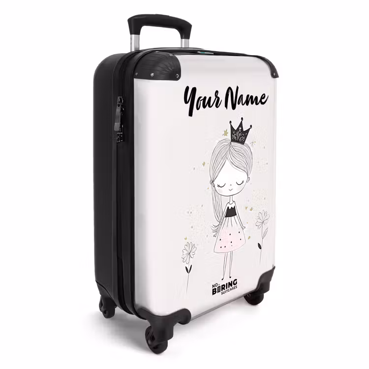 Prinses met zwart jurkje NBS - Handbagage koffer - Kinderen Unisex middel -productfoto_3d