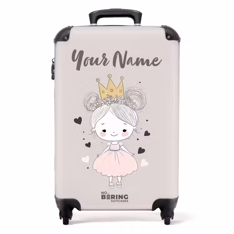 Prinses met knotjes NBS - Handbagage koffer - Kinderen Unisex middel -productfoto_recht