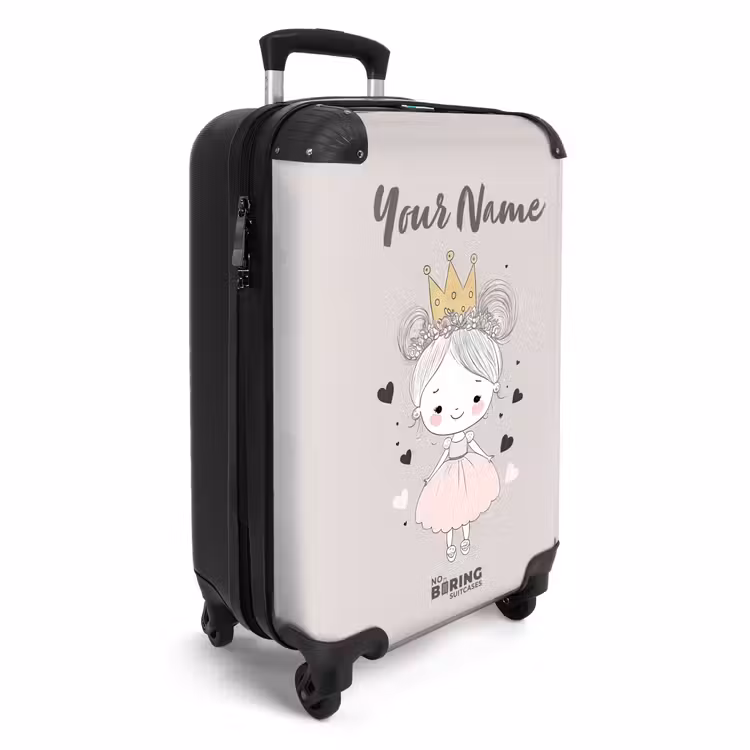 Prinses met knotjes NBS - Handbagage koffer - Kinderen Unisex middel -productfoto_3d