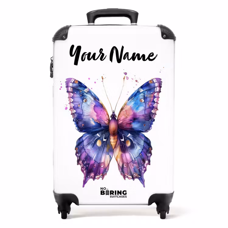 Paarse prachtvlinder NBS - Handbagage koffer - Kinderen Unisex middel -productfoto_recht