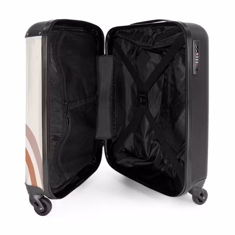 Ruwe regenboog naturel NBS - Handbagage koffer - Kinderen Unisex middel -binnenkant