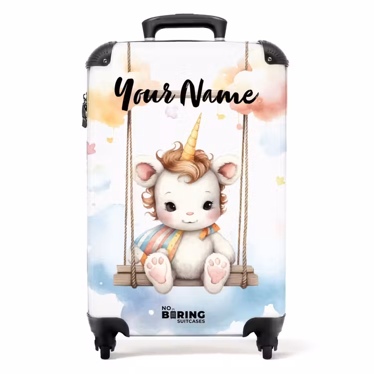 Schommelende baby eenhoorn NBS - Handbagage koffer - Kinderen Unisex middel -productfoto_recht