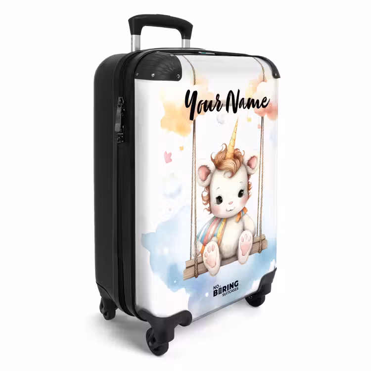 Schommelende baby eenhoorn NBS - Handbagage koffer - Kinderen Unisex middel -productfoto_3d