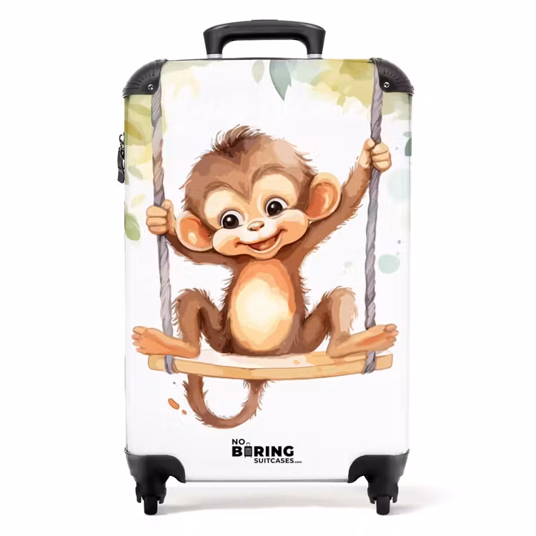 Schommelende grote aap NBS - Handbagage koffer - Kinderen Unisex middel -productfoto_recht