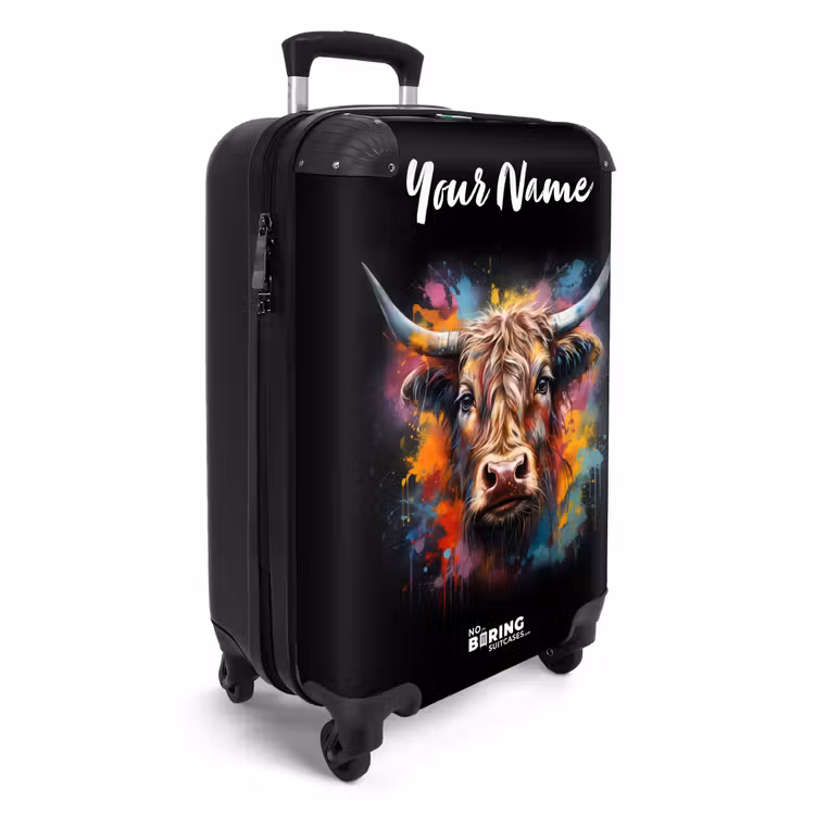 Schotse Hooglander als Graffiti Art NBS - Handbagage koffer - Kinderen Unisex middel -productfoto_3d