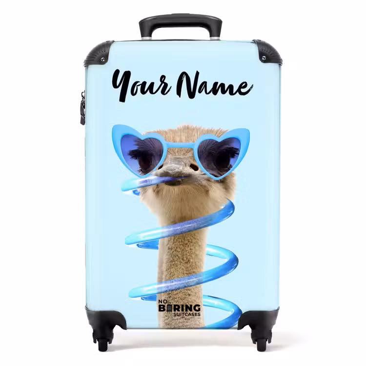 Sierk Struisvogel Blauw NBS - Handbagage koffer - Kinderen Unisex middel -productfoto_recht