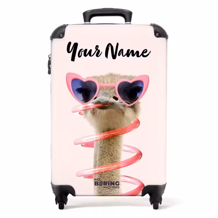 Sierk Struisvogel Roze NBS - Handbagage koffer - Kinderen Unisex middel -productfoto_recht