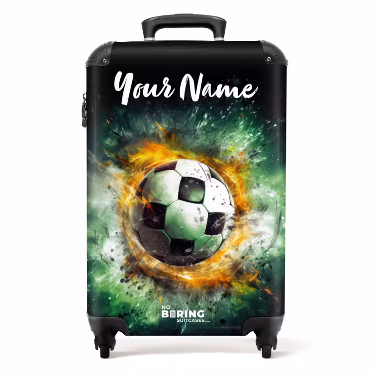 Voetbal on fire NBS - Handbagage koffer - Kinderen Unisex middel -productfoto_recht