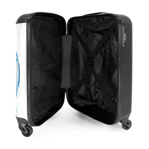 Voetbalvibes - Inktspatten - Blauw NBS - Handbagage koffer - Kinderen Unisex middel -binnenkant