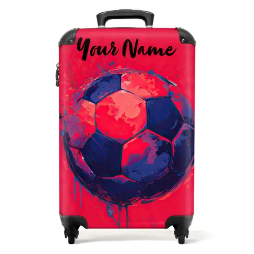 Voetbalvibes - Verf - Blauw - Rood NBS - Handbagage koffer - Kinderen Unisex middel -productfoto_recht