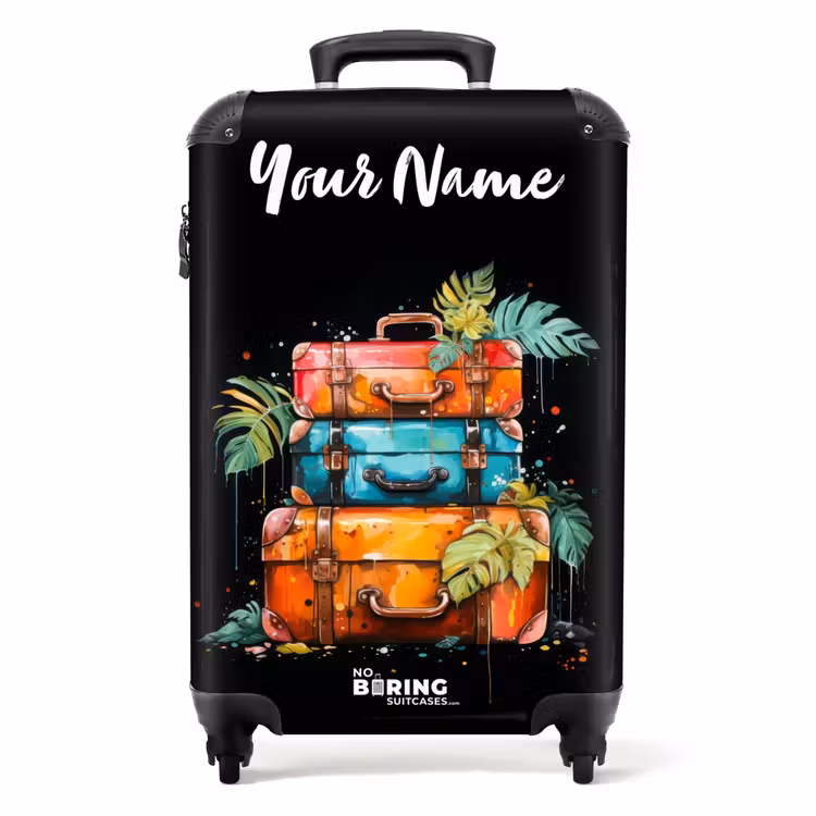 Stapel Koffers als Street Art NBS - Handbagage koffer - Kinderen Unisex middel -productfoto_recht