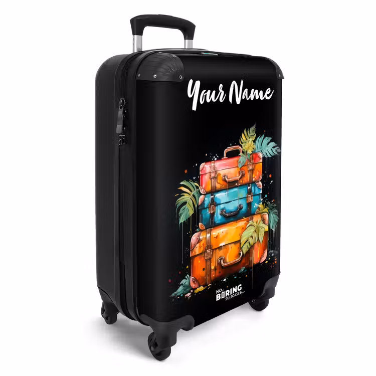 Stapel Koffers als Street Art NBS - Handbagage koffer - Kinderen Unisex middel -productfoto_3d