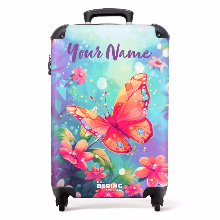 Verbluffende vlinder NBS - Handbagage koffer - Kinderen Unisex middel -productfoto_recht