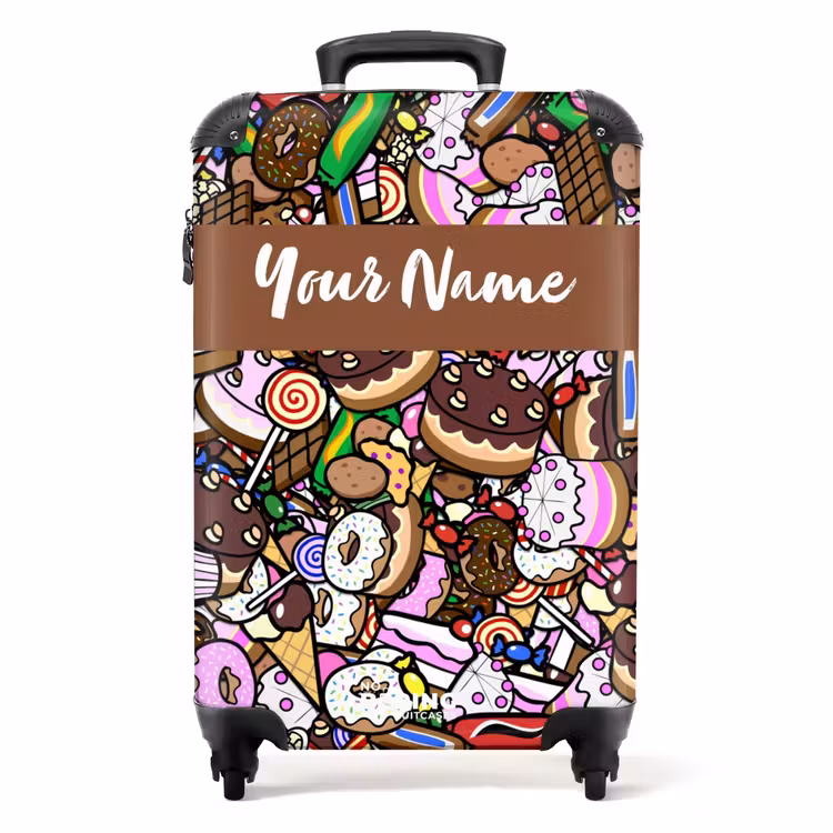 Zoete Snoepwereld NBS - Handbagage koffer - Kinderen Unisex middel -productfoto_recht