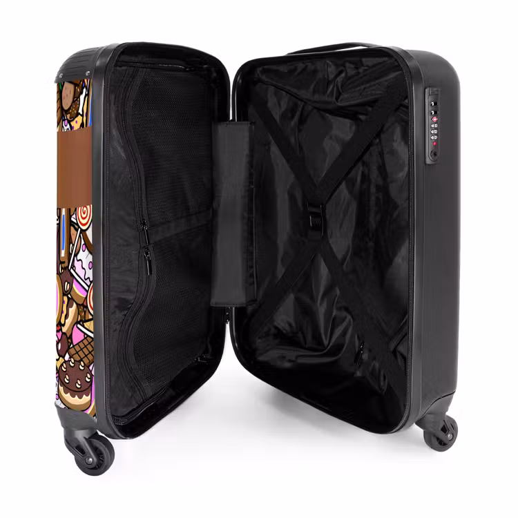 Zoete Snoepwereld NBS - Handbagage koffer - Kinderen Unisex middel -binnenkant
