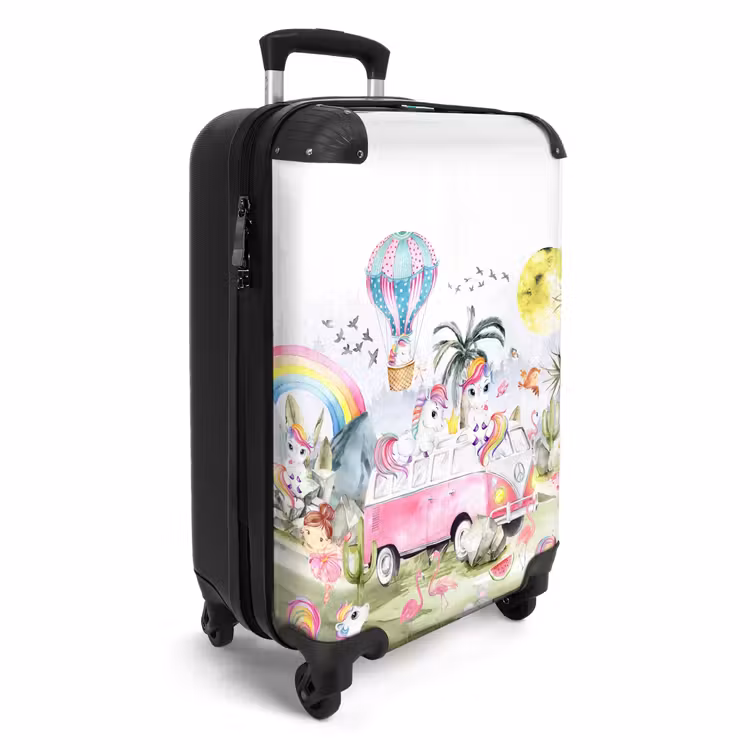 Eenhoorn safari NBS - Handbagage koffer - Kinderen Unisex middel -productfoto_3d