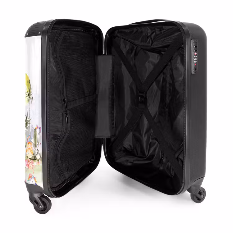 Eenhoorn safari NBS - Handbagage koffer - Kinderen Unisex middel -binnenkant