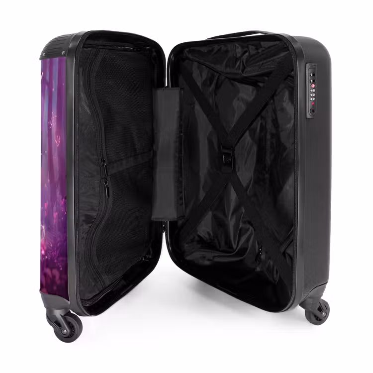 Eenhoorn Omringd door Paarse Natuur NBS - Handbagage koffer - Kinderen Unisex middel -binnenkant