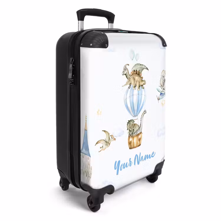 Dwalende dino's NBS - Handbagage koffer - Kinderen Unisex middel -productfoto_3d