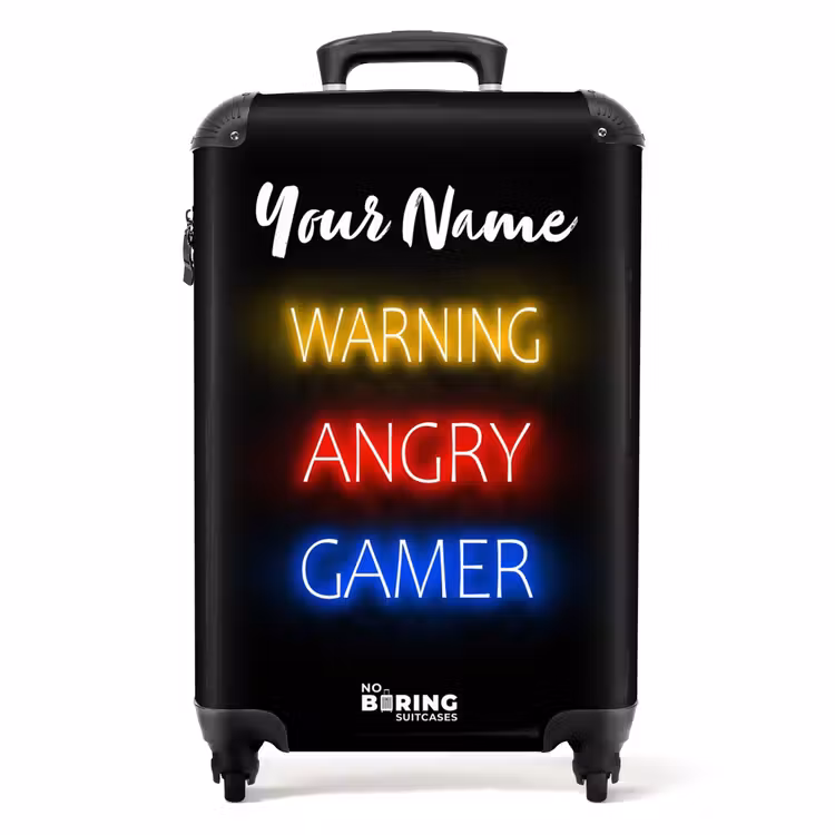 Warning Angry Gamer NBS - Handbagage koffer - Kinderen Unisex middel -productfoto_recht