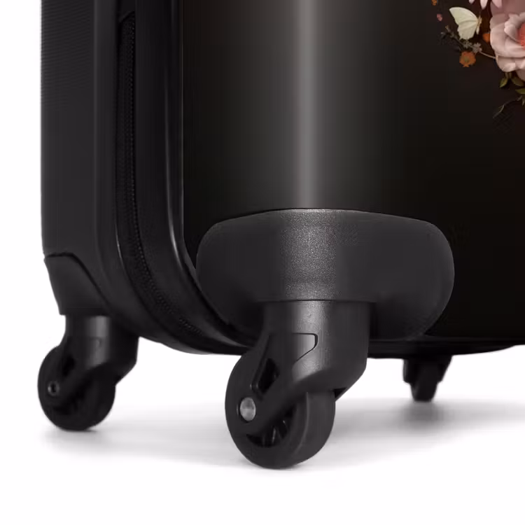 Wit paardenhoofd tussen kleurrijke bloemenkrans NBS - Handbagage koffer - Kinderen Unisex middel -wiel