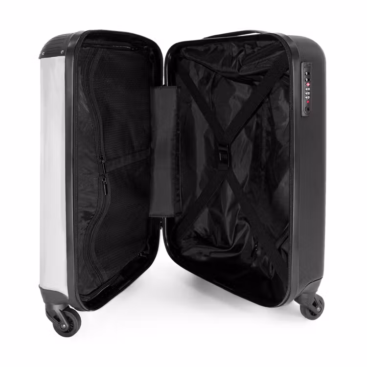 Wit paard met wapperende manen NBS - Handbagage koffer - Kinderen Unisex middel -binnenkant